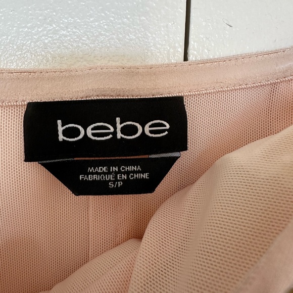 Bebe gold and peach sequin and feather dress - Picture 2 of 6